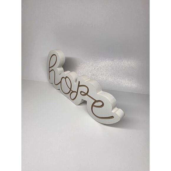 Rustic Wood Hope Sign for Home Decor, Decorative Wooden Cutout Word Decor - Picture 2 of 4
